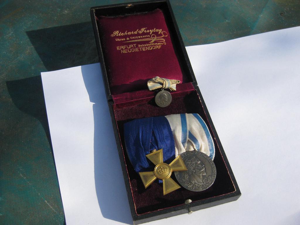 2er Ordensspange silberne Medaille Schwarzburg-Sondershausen