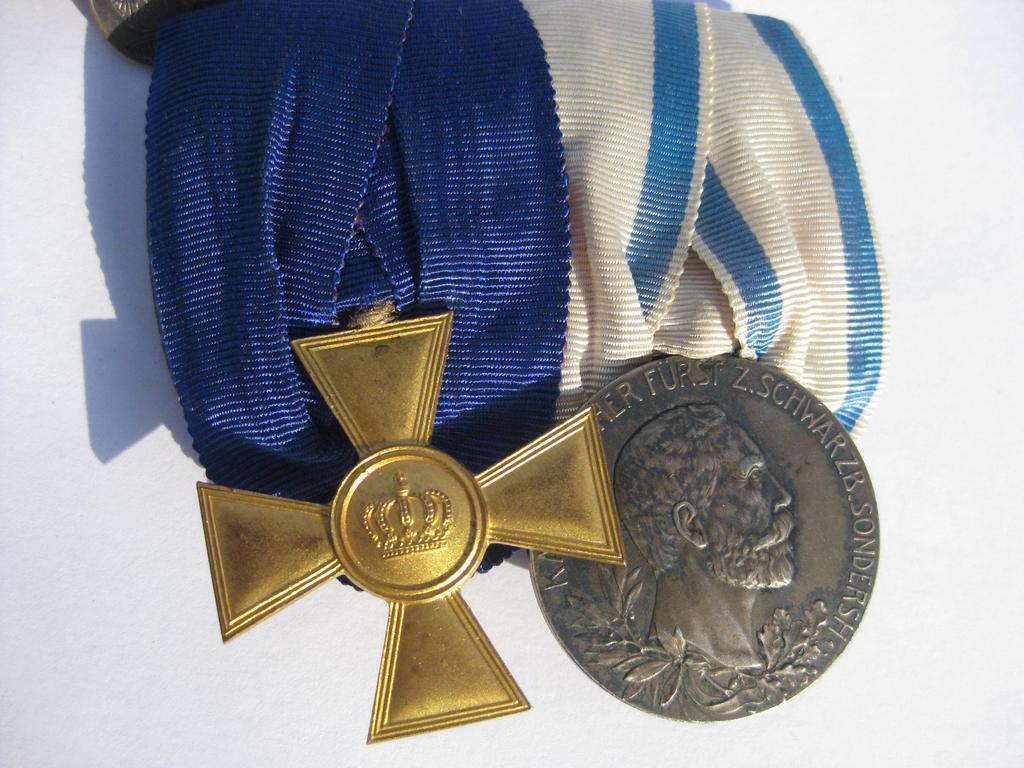 2er Ordensspange silberne Medaille Schwarzburg-Sondershausen