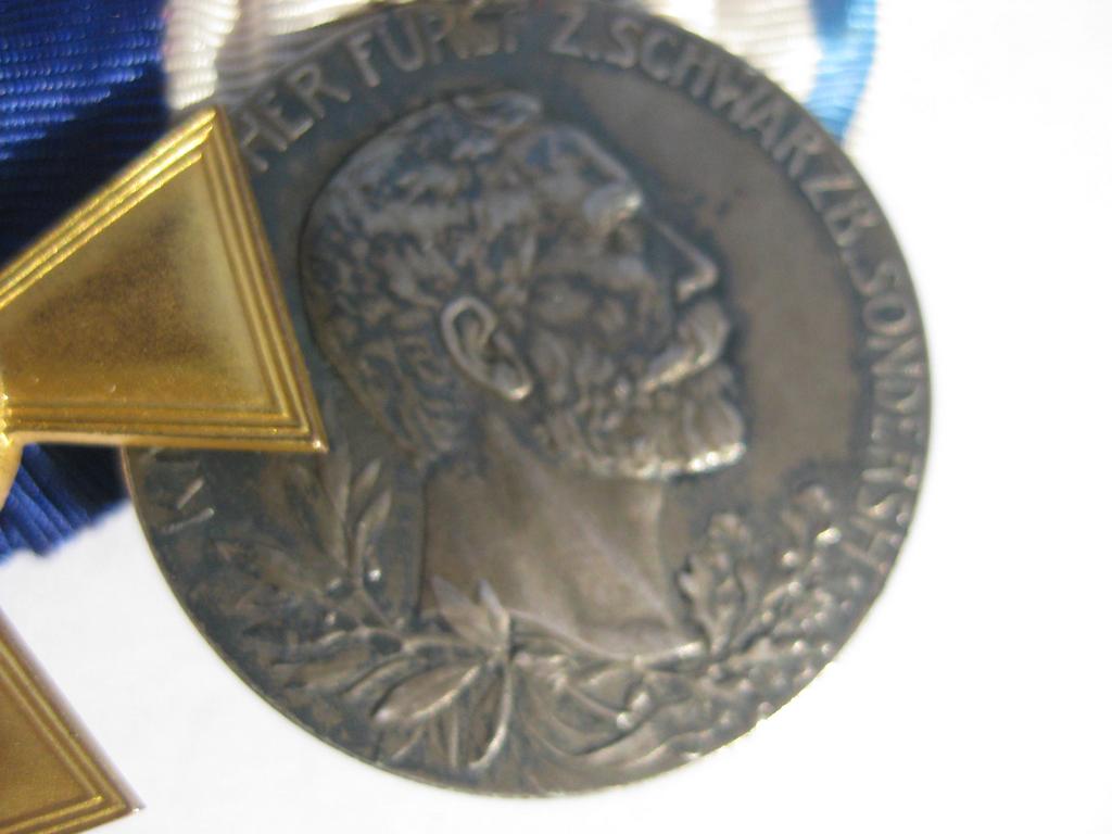 2er Ordensspange silberne Medaille Schwarzburg-Sondershausen