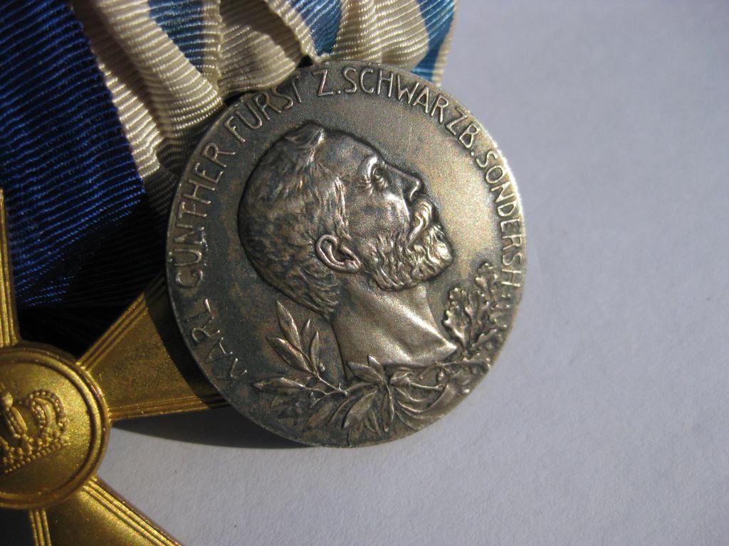 2er Ordensspange silberne Medaille Schwarzburg-Sondershausen