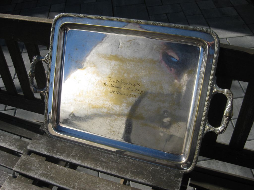 Versilbert Tablett Feld Artillerie Regiment 225 Reservistika Reservistengeschenk SEDAN Elsaß