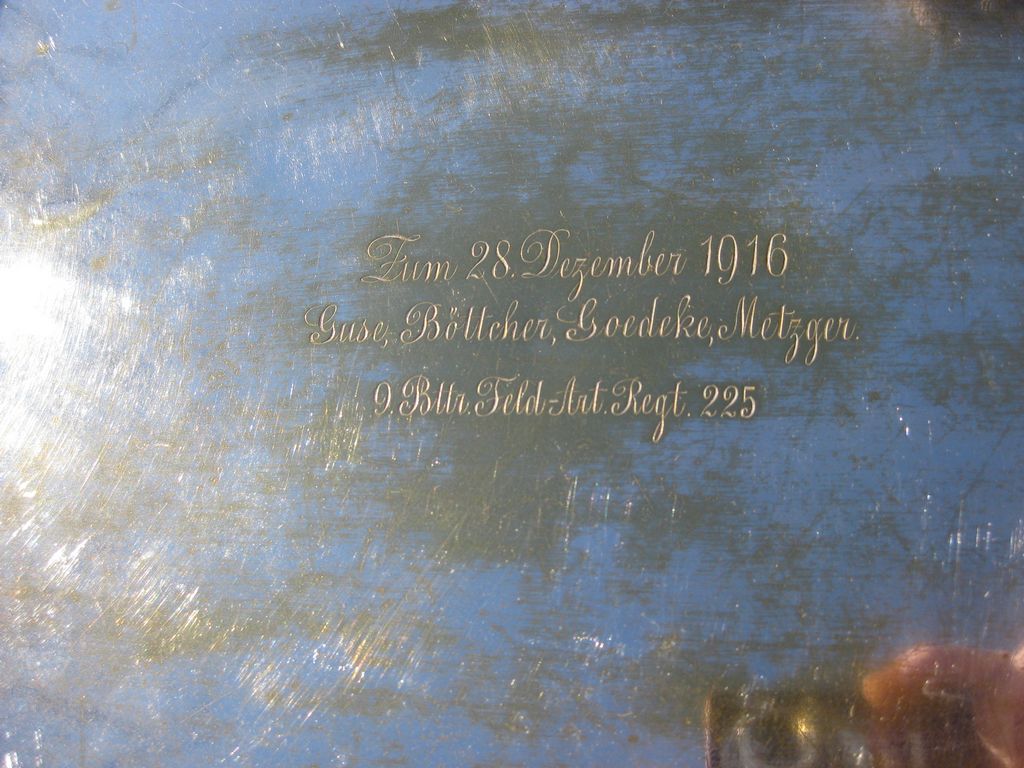 Versilbert Tablett Feld Artillerie Regiment 225 Reservistika Reservistengeschenk SEDAN Elsaß
