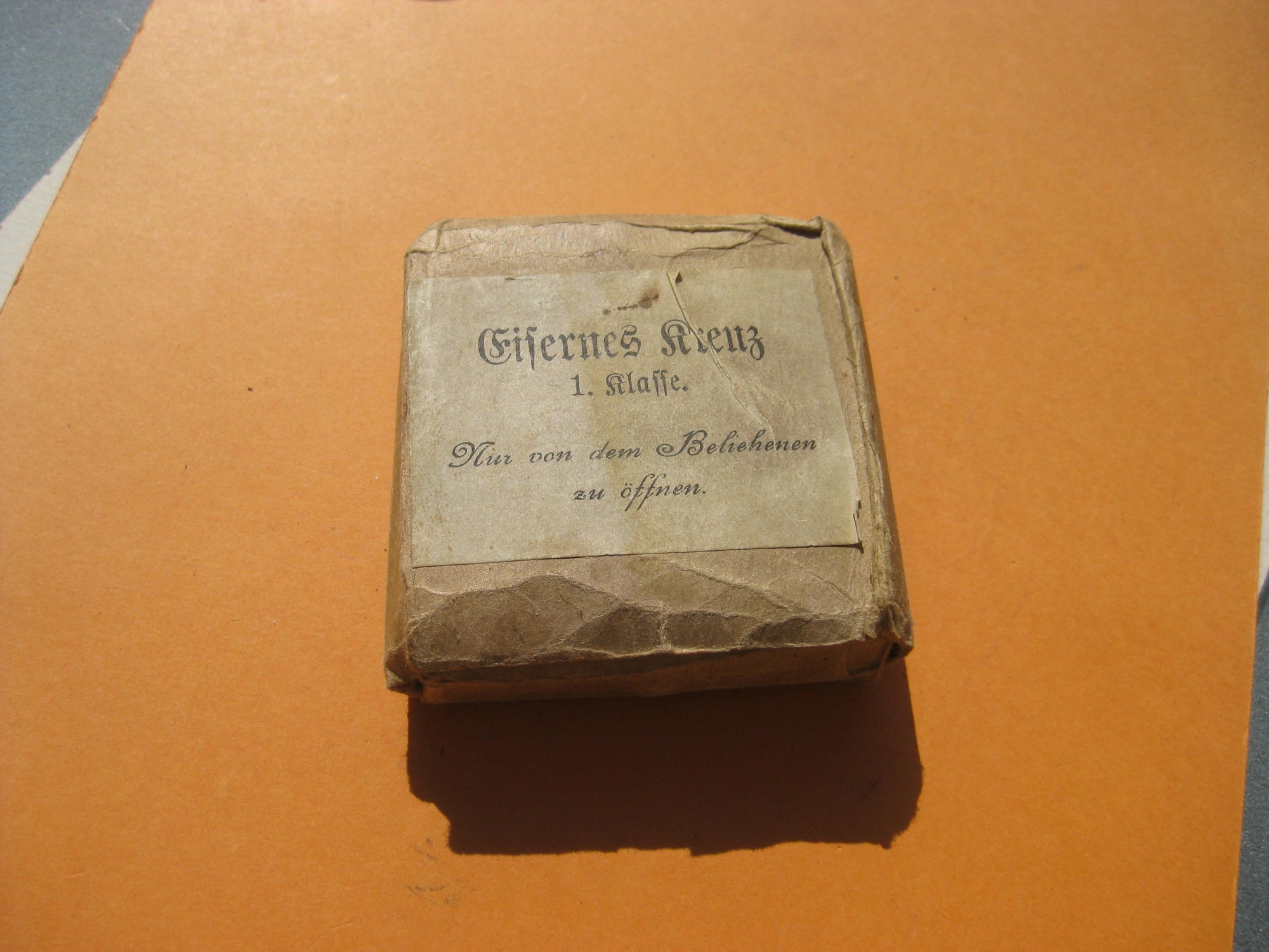 Leerer Überkarton Verleihungsetui Verleihungsschachtel zum Eisernes Kreuz 1.Klasse 1914 EK1/14