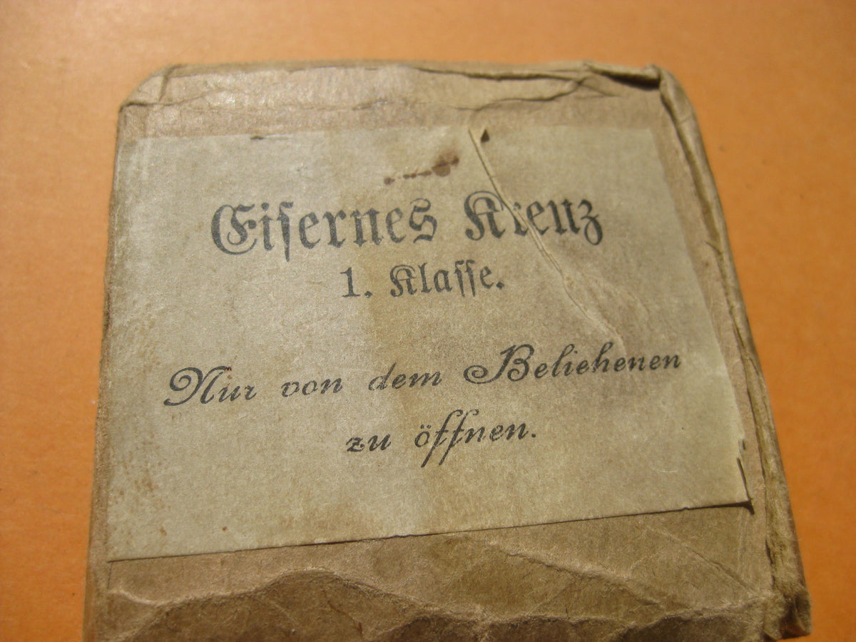 Leerer Überkarton Verleihungsetui Verleihungsschachtel zum Eisernes Kreuz 1.Klasse 1914 EK1/14