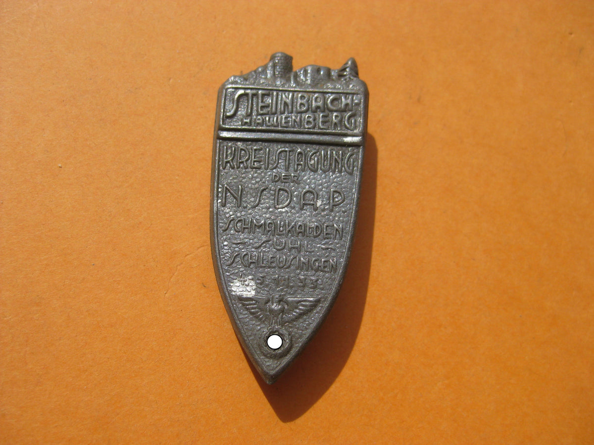 Abzeichen Kreistag der NSDAP Steinbach Hallenberg Schmalkalden Suhl Schleusingen 1933