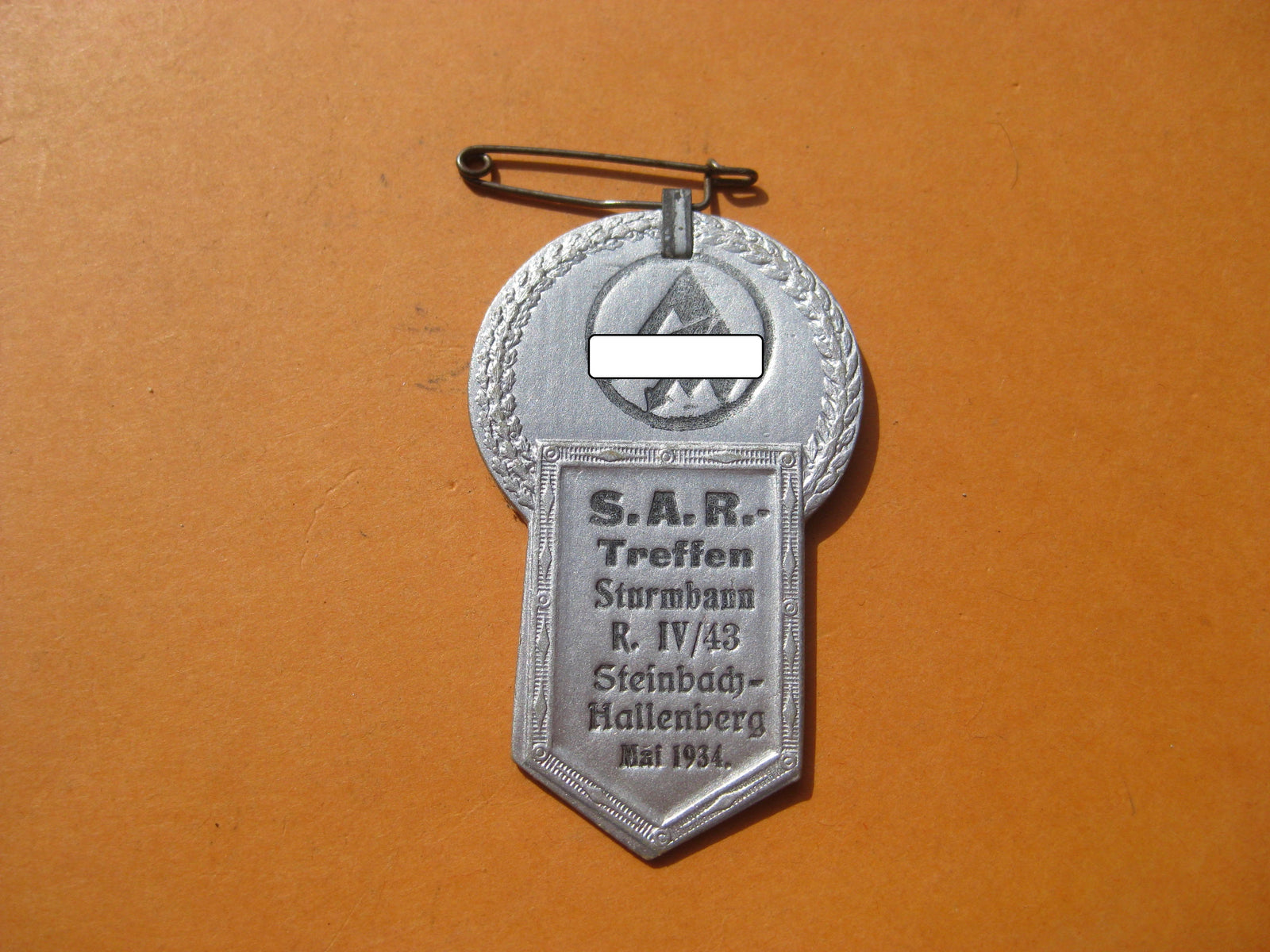 Abzeichen NSDAP Steinbach Hallenberg Mai 1934 Sturmabteilung SA