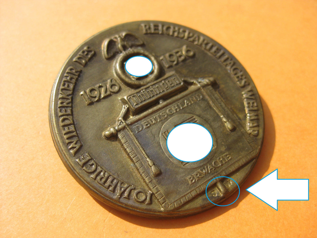 Abzeichen NSDAP Reichsparteitag Weimar 1926 - 1936 Thüringen
