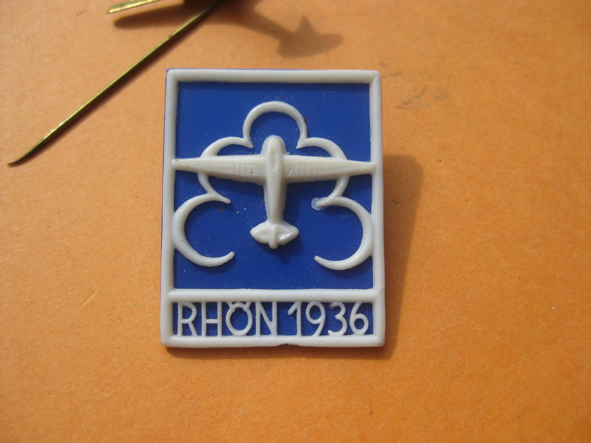 Veranstaltungsabzeichen Treffabzeichen Rhön 1936 Segelflugzeug Segelflieger Wasserkuppe