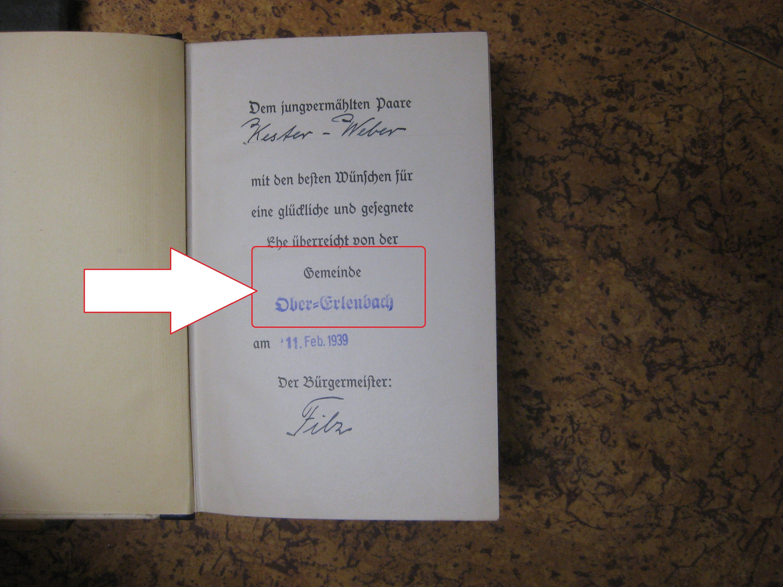 Buch Mein Kampf Hochzeitsausgabe von 1938 Ober-Erlenbach