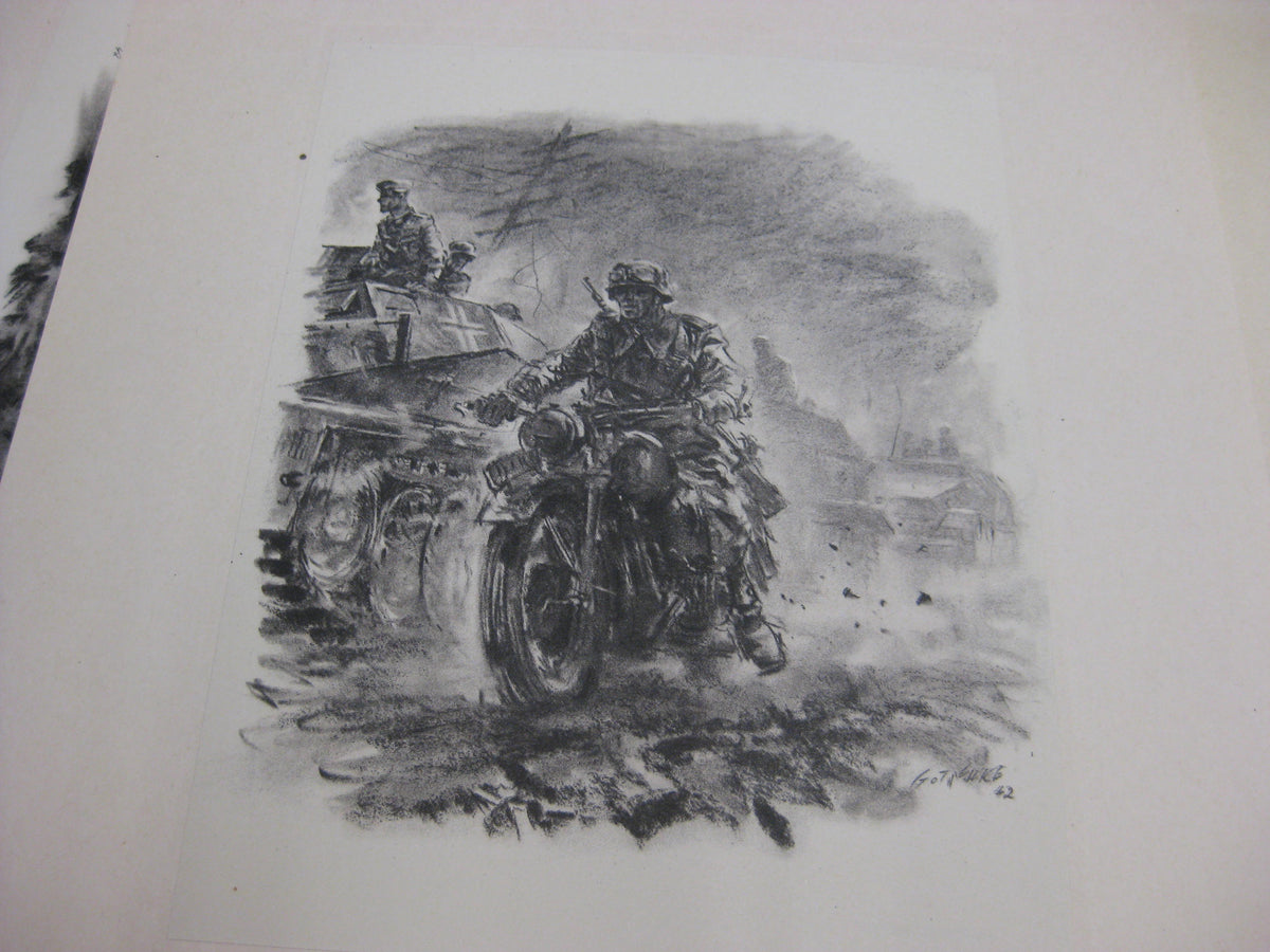 Panzergrenadiere - Mappe mit 21 Drucken (komplett ) von Walter Gotschke 1942 Buch Heft