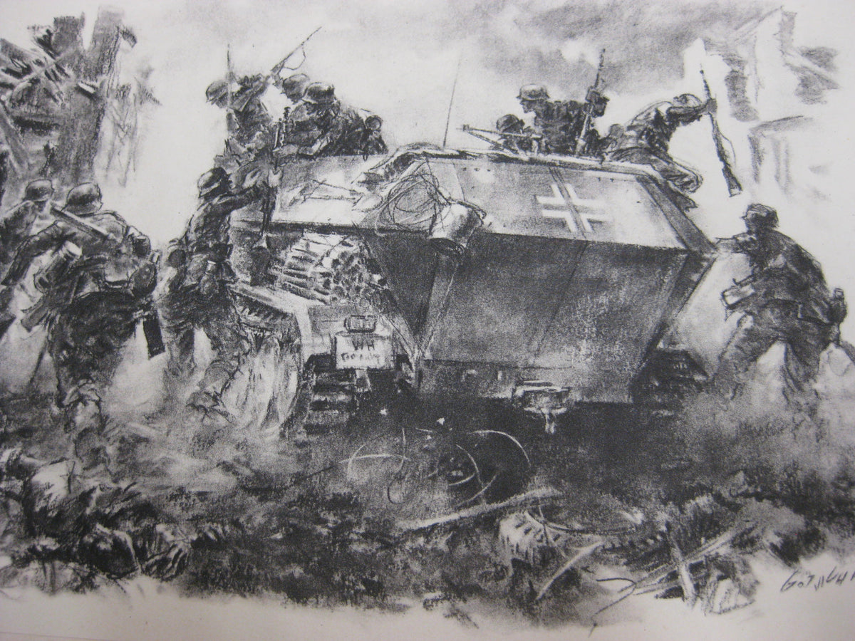 Panzergrenadiere - Mappe mit 21 Drucken (komplett ) von Walter Gotschke 1942 Buch Heft