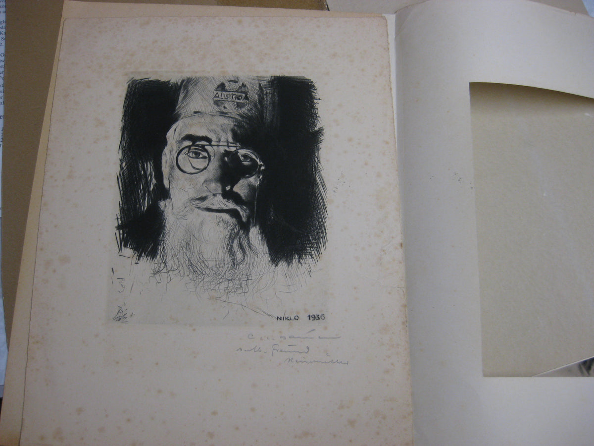 2 Radierungen Carl Josef Bauer Allotria Nikolo &amp; Nikol 1938