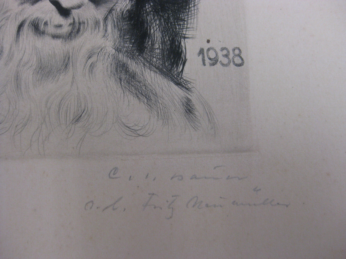 2 Radierungen Carl Josef Bauer Allotria Nikolo &amp; Nikol 1938