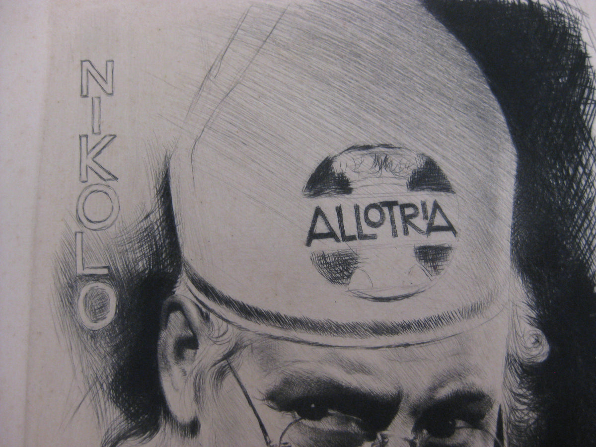 2 Radierungen Carl Josef Bauer Allotria Nikolo &amp; Nikol 1938