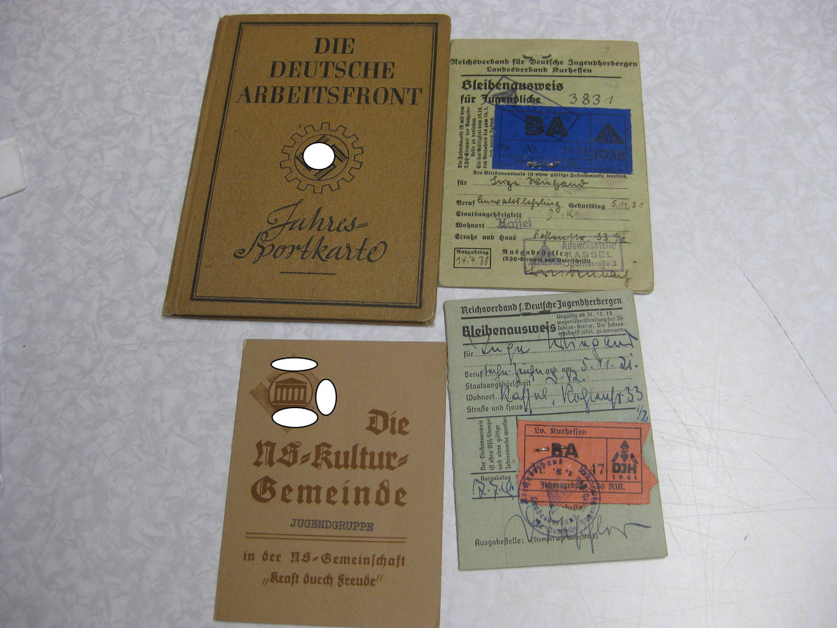 Paß Hitlerjugend Reichs-Kulturkammer Jugendherberge etc