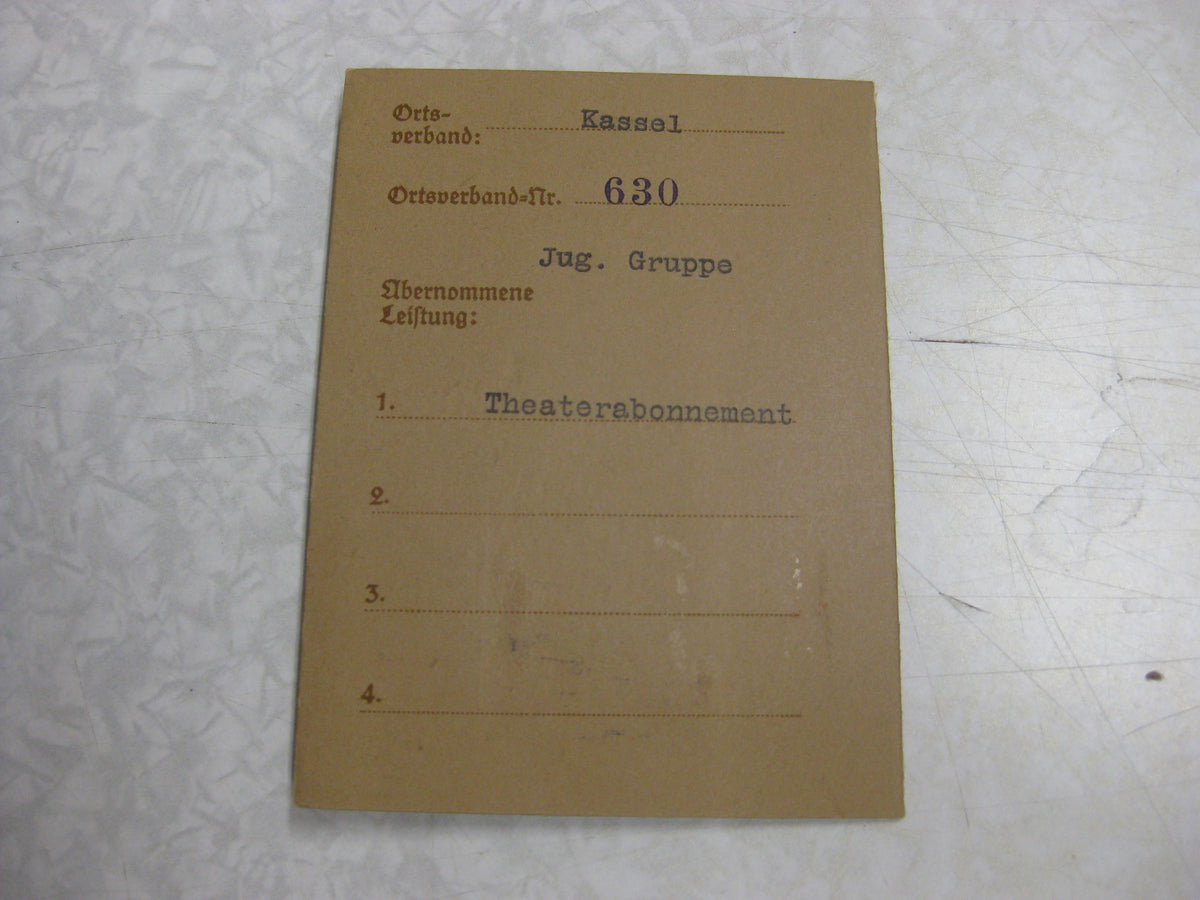 Paß Hitlerjugend Reichs-Kulturkammer Jugendherberge etc