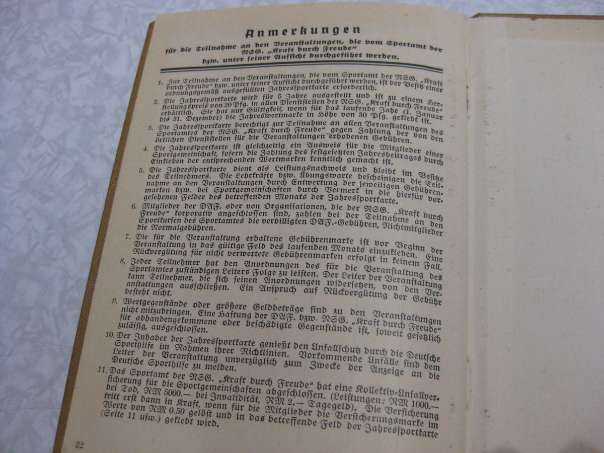 Paß Hitlerjugend Reichs-Kulturkammer Jugendherberge etc