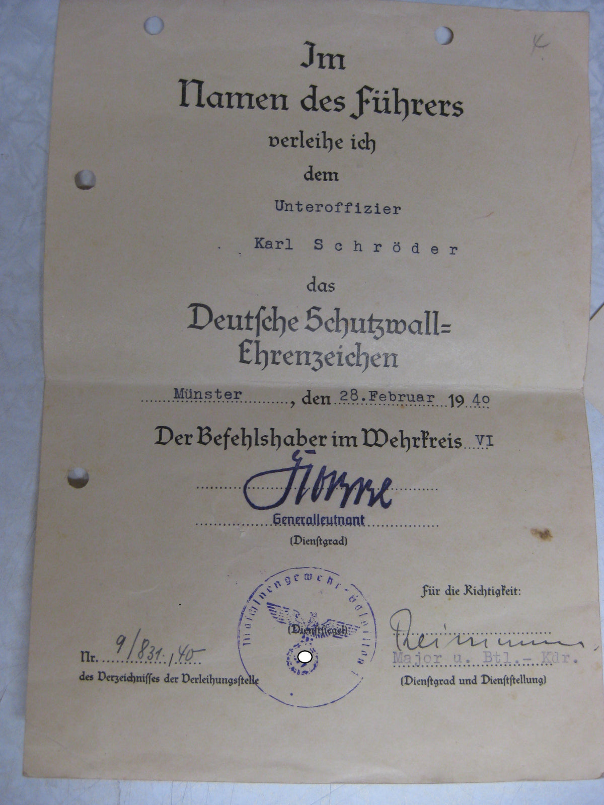 Besitzzeugnis Verleihungsurkunden Panzerjäger Abteilung 257 Panzerartillerie Panzertruppe Wehrmacht