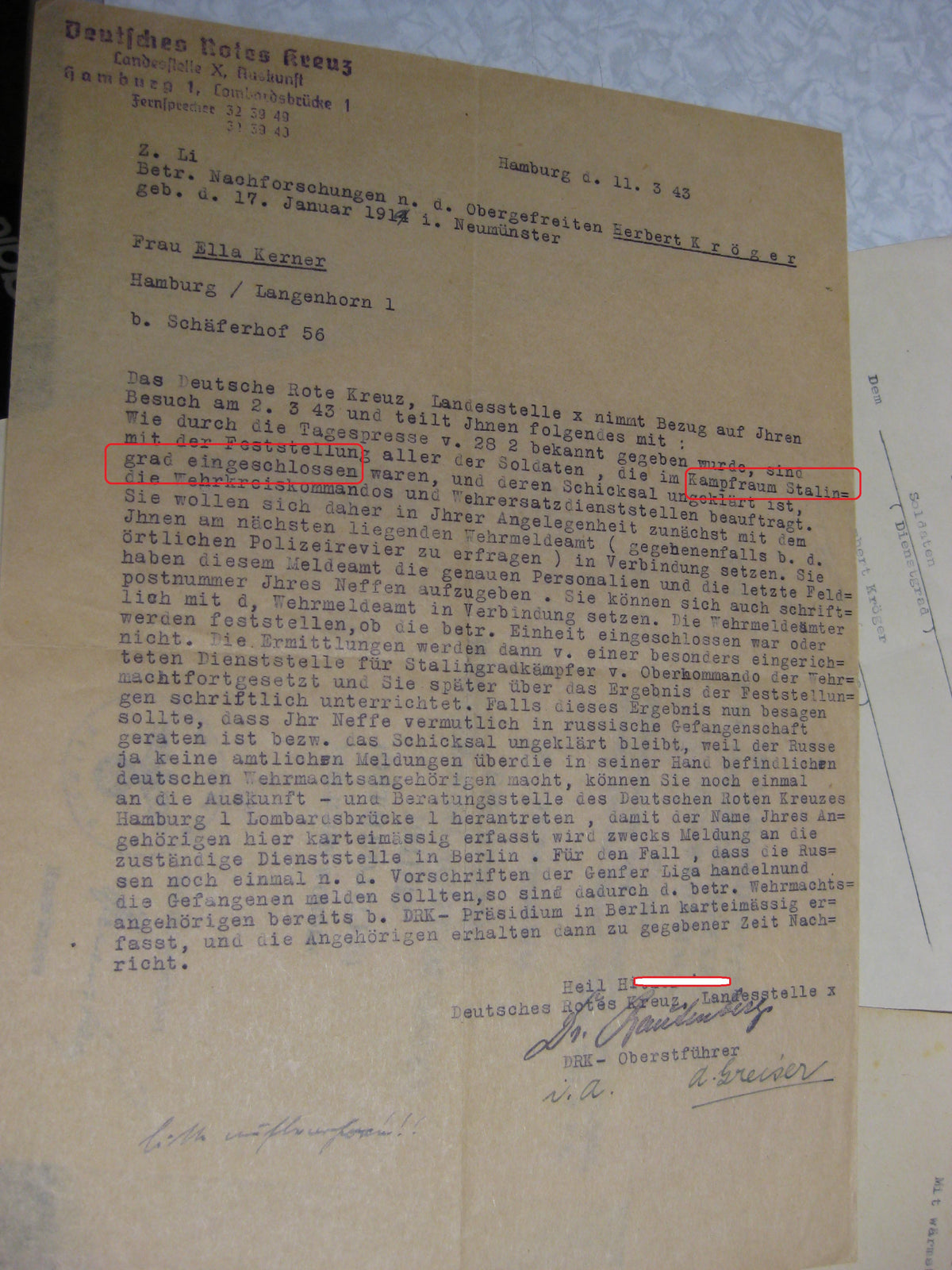 Verleihungsurkunden Panzertruppe gefallen in STALINGRAD Panzerkampfwagenabzeichen