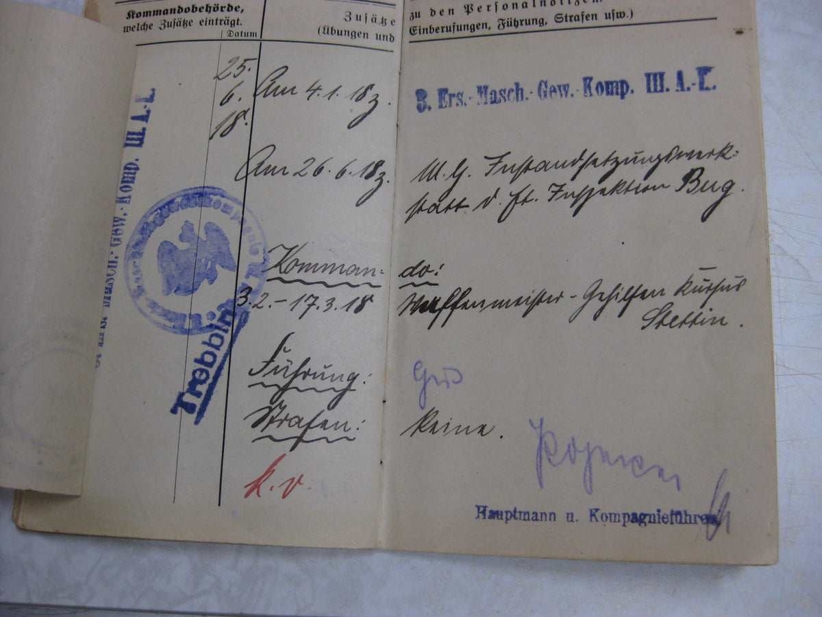 Militärpaß / Soldbuch Reserve Infanterie Regiment 52