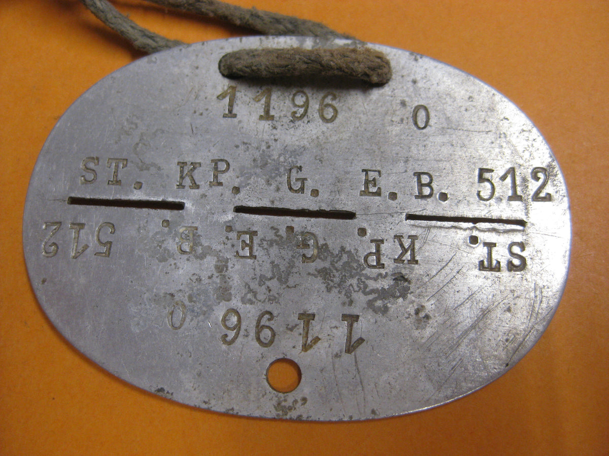 Erkennungsmarke KEIN Bodenfund !! 1000% alt und ORIGINAL ST. KP. G.E.B. 512