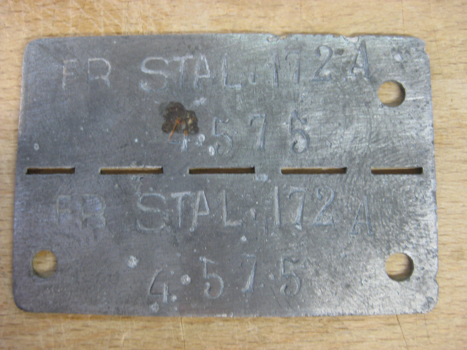 Kriegsgefangenen Erkennungsmarke 1000% alt und ORIGINAL Front-Stammlager 172 in Frankreich