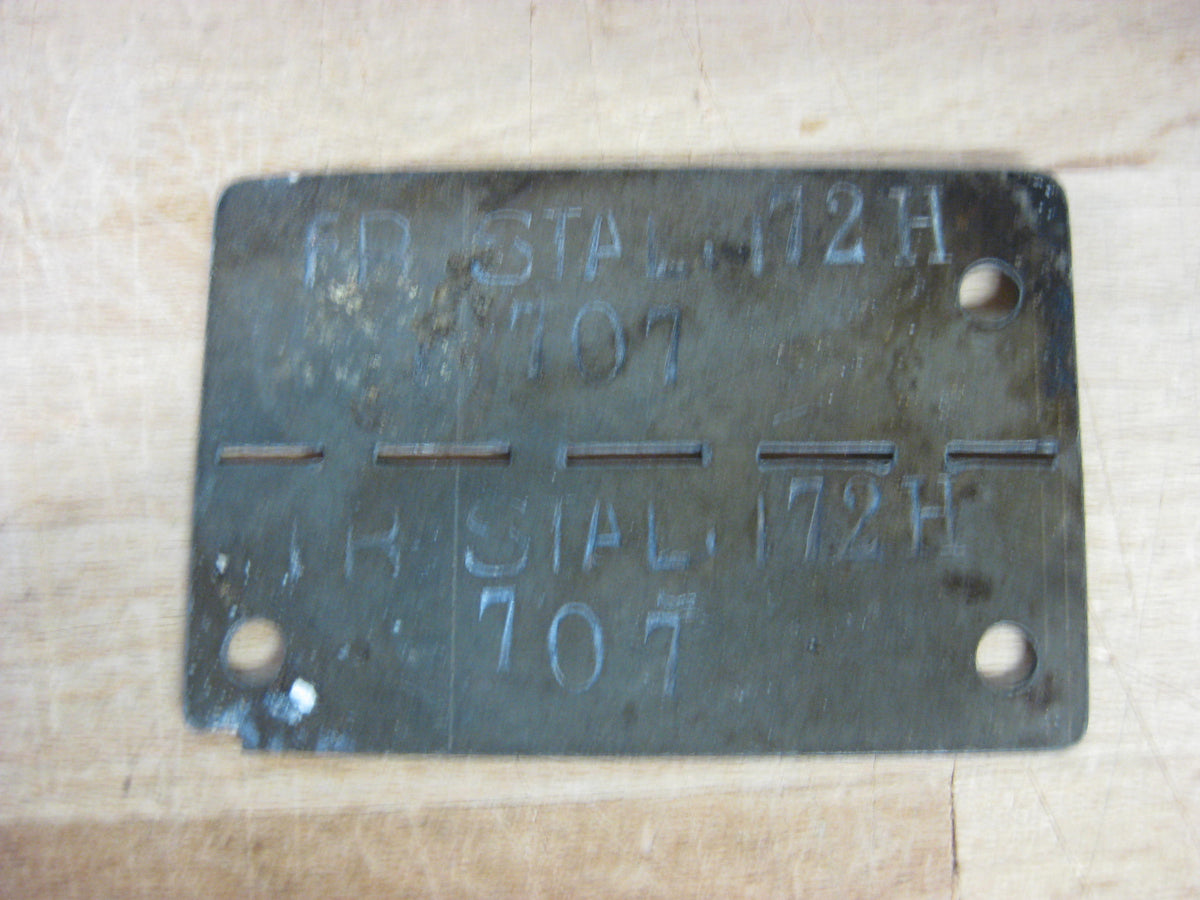 Kriegsgefangenen Erkennungsmarke 1000% alt und ORIGINAL Front  STALAG 172 in Doulles Frankreich