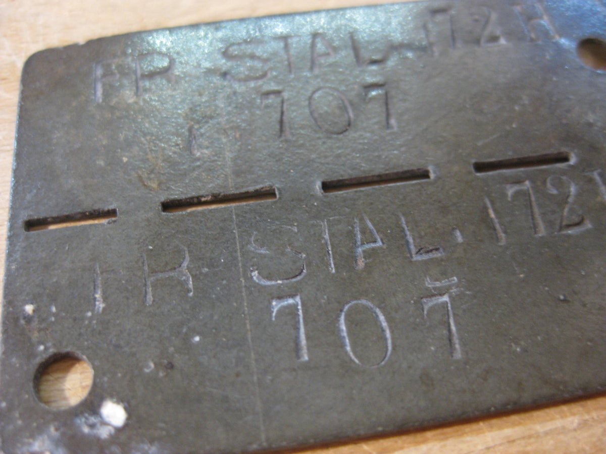 Kriegsgefangenen Erkennungsmarke 1000% alt und ORIGINAL Front  STALAG 172 in Doulles Frankreich