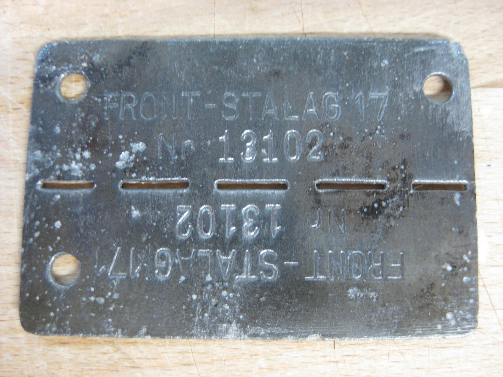 Kriegsgefangenen Erkennungsmarke100% alt und ORIGINAL Front  STALAG 171 in Rouen Normandie Frankreich