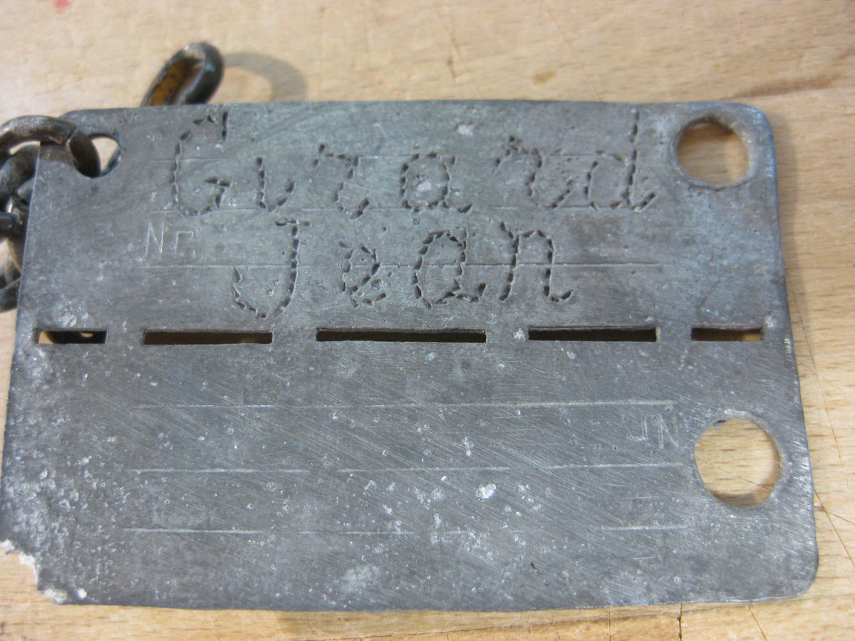 Kriegsgefangenen Erkennungsmarke 1000% alt und ORIGINAL STALAG IX in Ziegenhain MIT TRÄGERNAMEN !!!