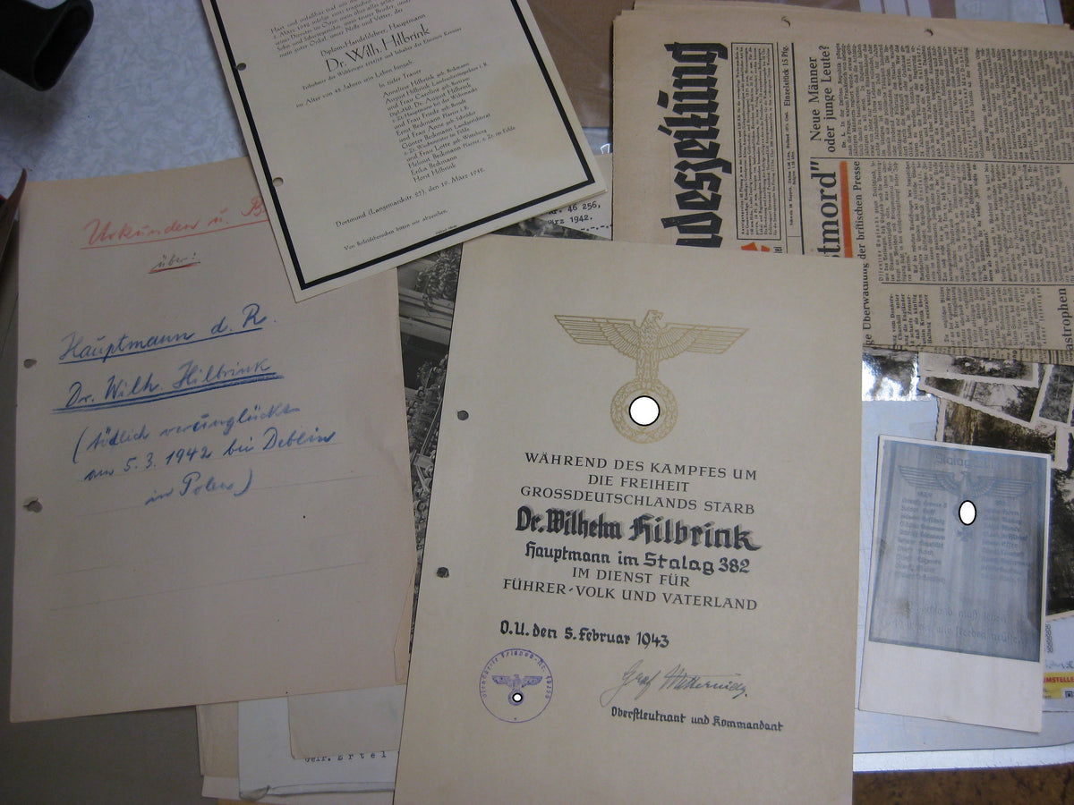Nachlass Dokumente Hauptmann aus Dortmund Wehrmacht im Stammlager Stalag 382
