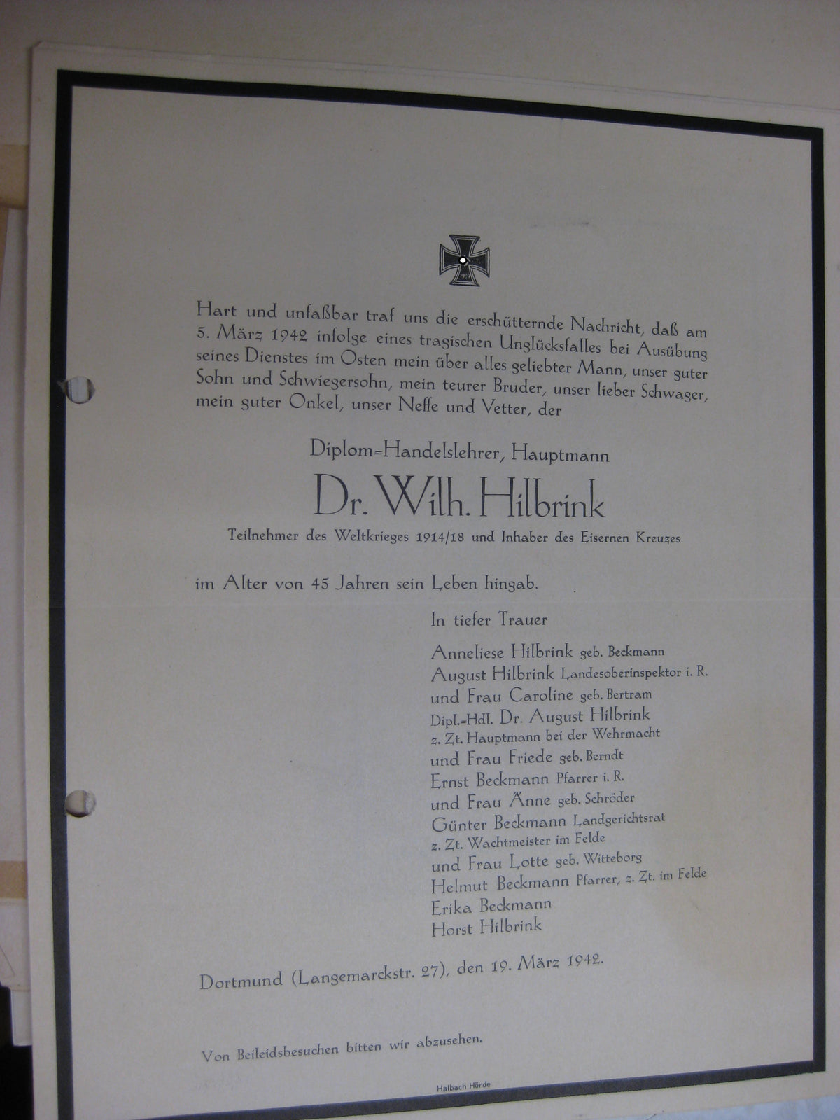 Nachlass Dokumente Hauptmann aus Dortmund Wehrmacht im Stammlager Stalag 382