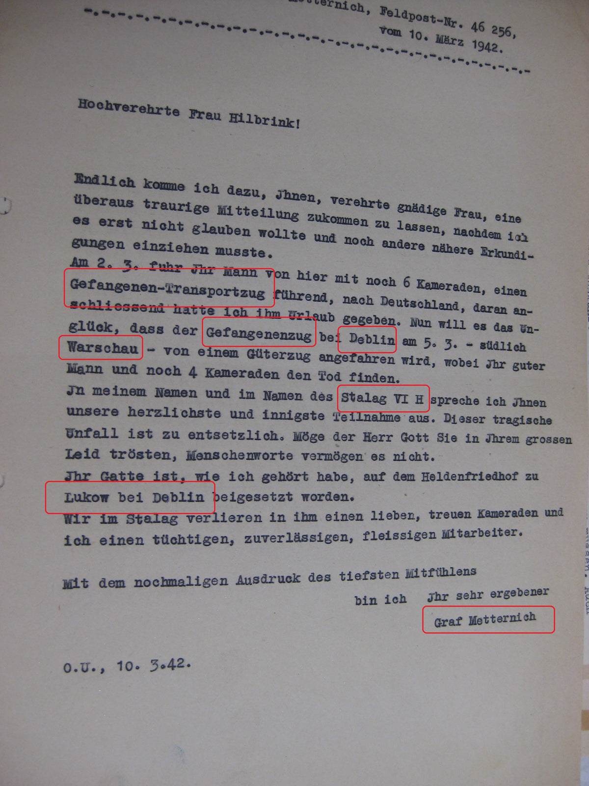 Nachlass Dokumente Hauptmann aus Dortmund Wehrmacht im Stammlager Stalag 382