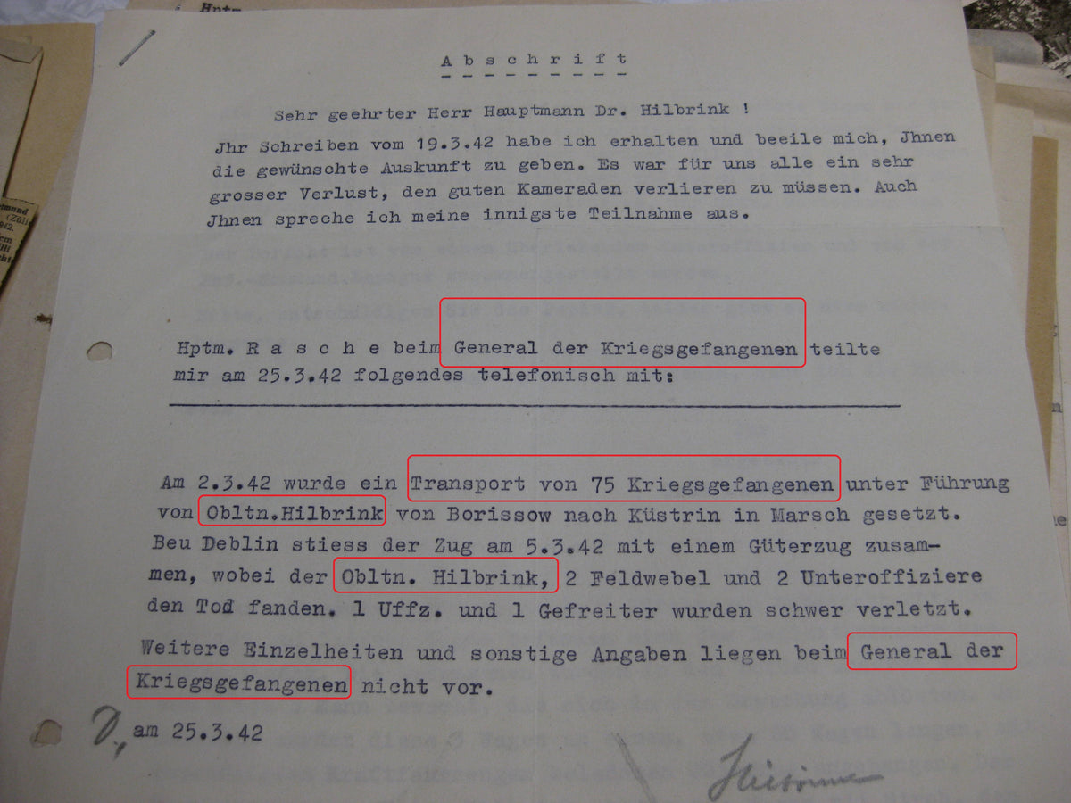Nachlass Dokumente Hauptmann aus Dortmund Wehrmacht im Stammlager Stalag 382