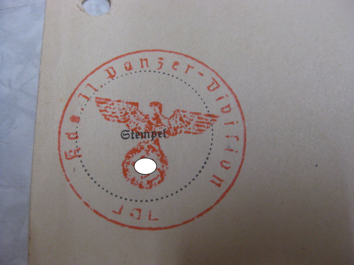 Verleihungsurkunden Panzertruppe gefallen in Charkow Panzerkampfwagenabzeichen in Silber