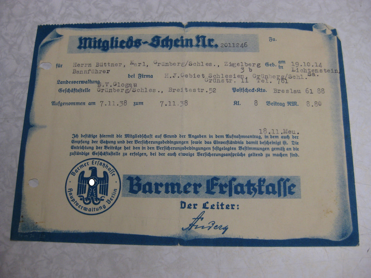 Verleihungsurkunden Panzertruppe gefallen in Charkow Panzerkampfwagenabzeichen in Silber