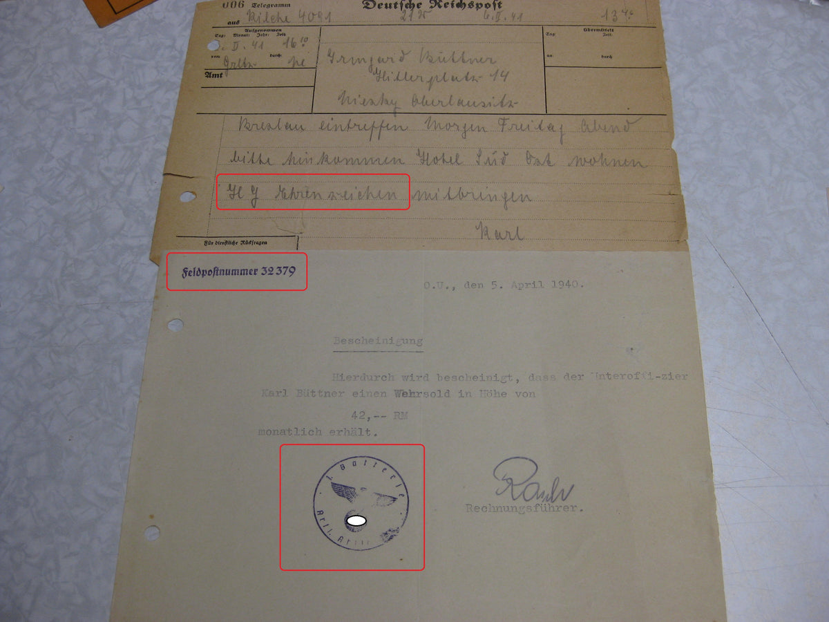 Verleihungsurkunden Panzertruppe gefallen in Charkow Panzerkampfwagenabzeichen in Silber