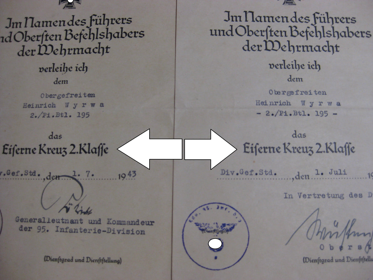 Besitzzeugnis Verleihungsurkunde Waffen-SS Eisernes Kreuz Ardennenfront Verwundetenabzeichen Silber Wehrmacht
