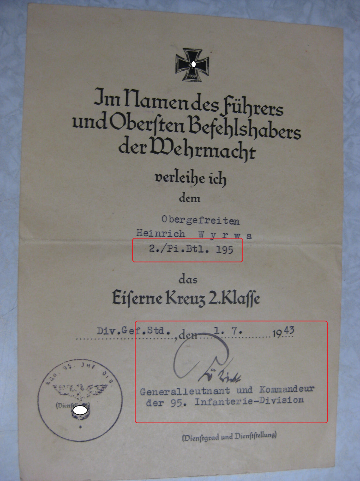 Besitzzeugnis Verleihungsurkunde Waffen-SS Eisernes Kreuz Ardennenfront Verwundetenabzeichen Silber Wehrmacht