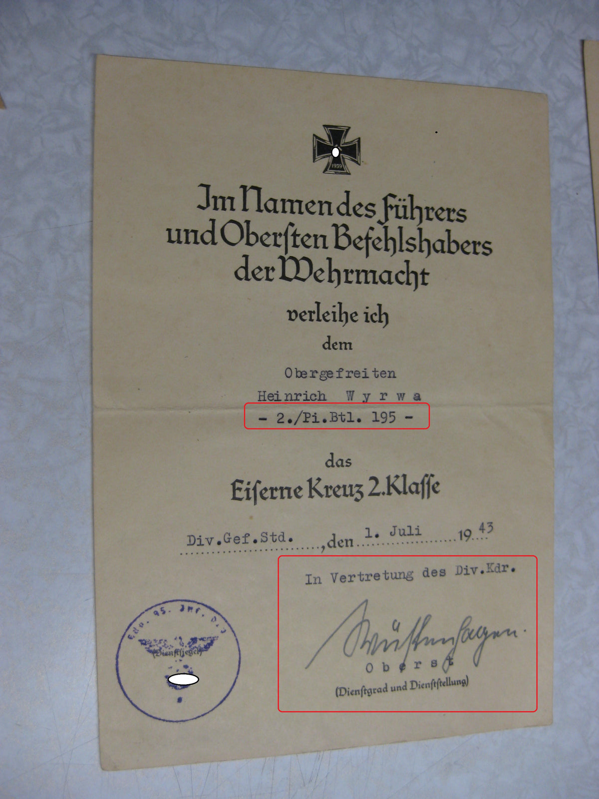 Besitzzeugnis Verleihungsurkunde Waffen-SS Eisernes Kreuz Ardennenfront Verwundetenabzeichen Silber Wehrmacht