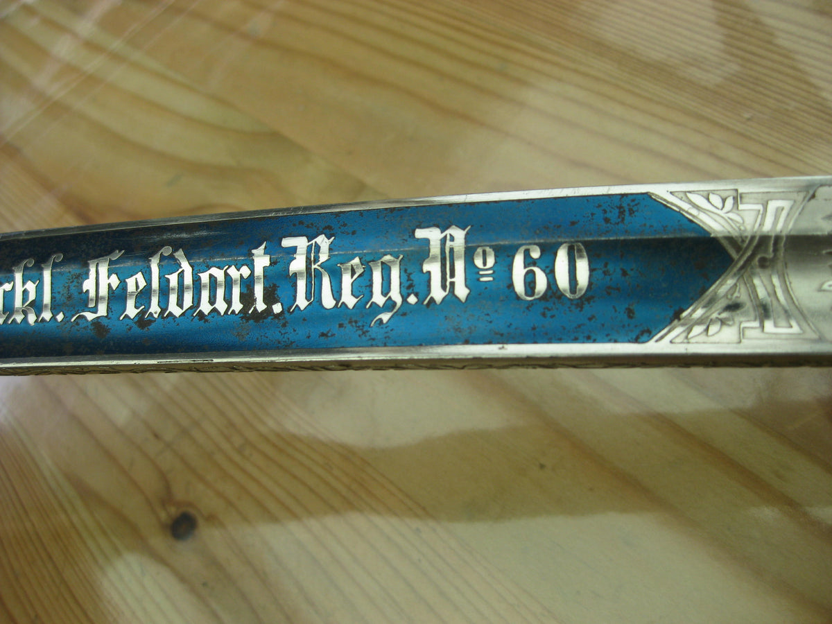 Mannschaftssäbel Säbel Artillerie neuer Art Großherzoglich Mecklenburgisches Feldartillerie Regiment No. 60