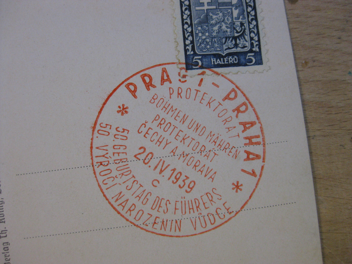 Patriotische Postkarte Adolf Hitler 3.Reich PRAHA Prag Protektorat