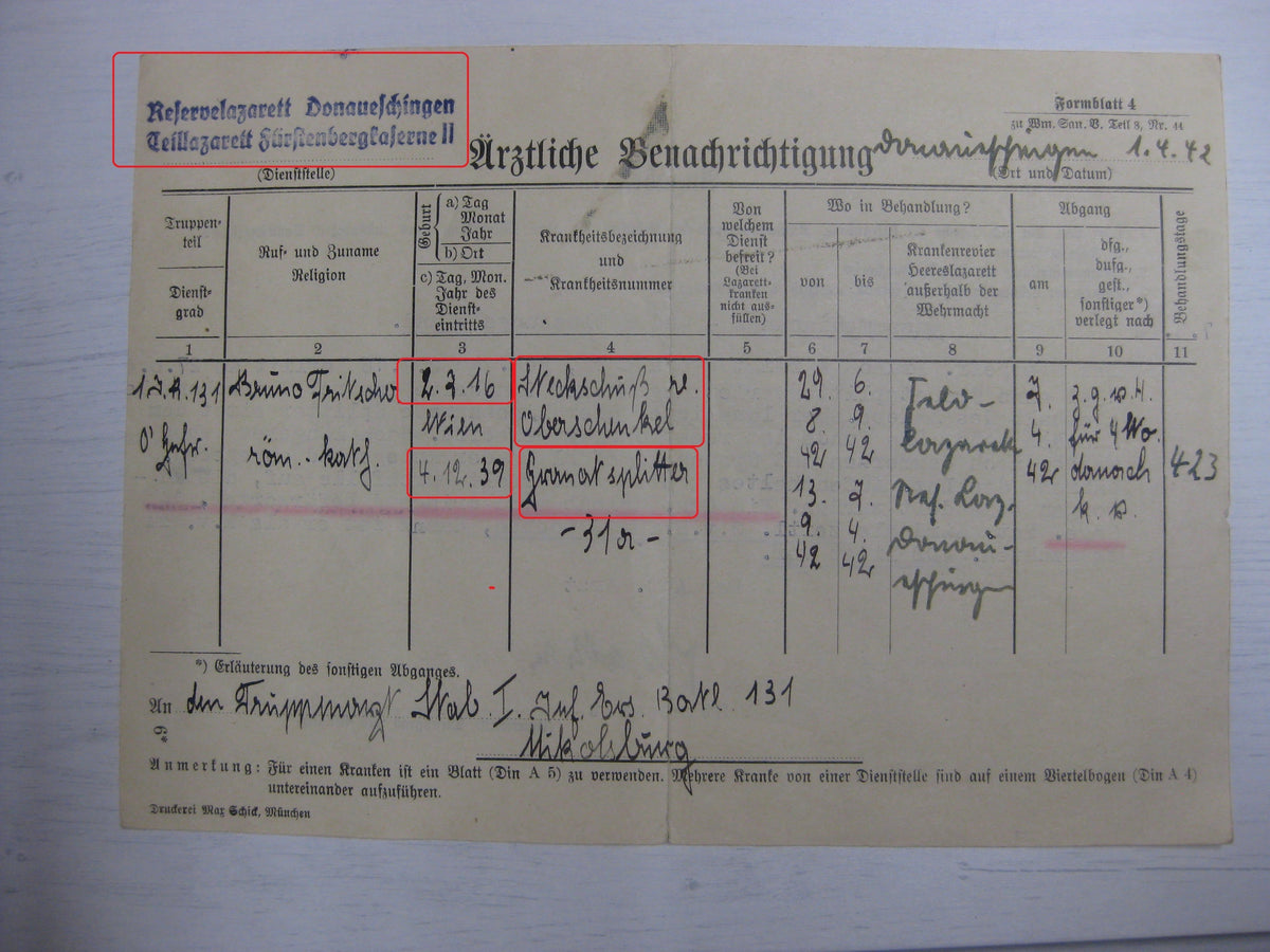 Besitzzeugnis Verleihungsurkunde Wehrmacht Russland Ostfront