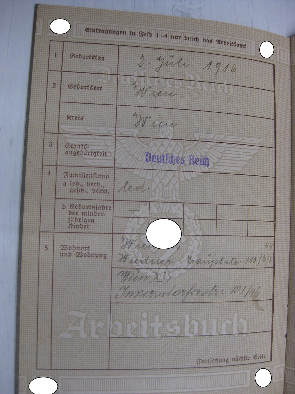 Besitzzeugnis Verleihungsurkunde Wehrmacht Russland Ostfront