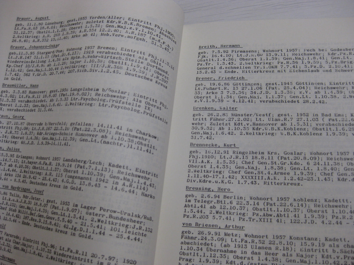 Buch Die Generale des Heeres und die Sanitätsoffiziere im Generalsrang in der Wehrmacht