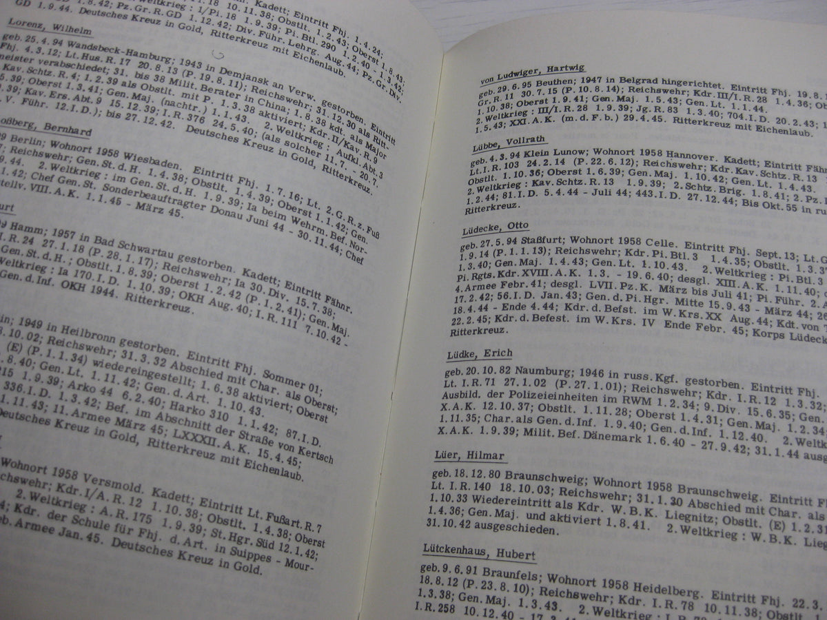 Buch Die Generale des Heeres und die Sanitätsoffiziere im Generalsrang in der Wehrmacht