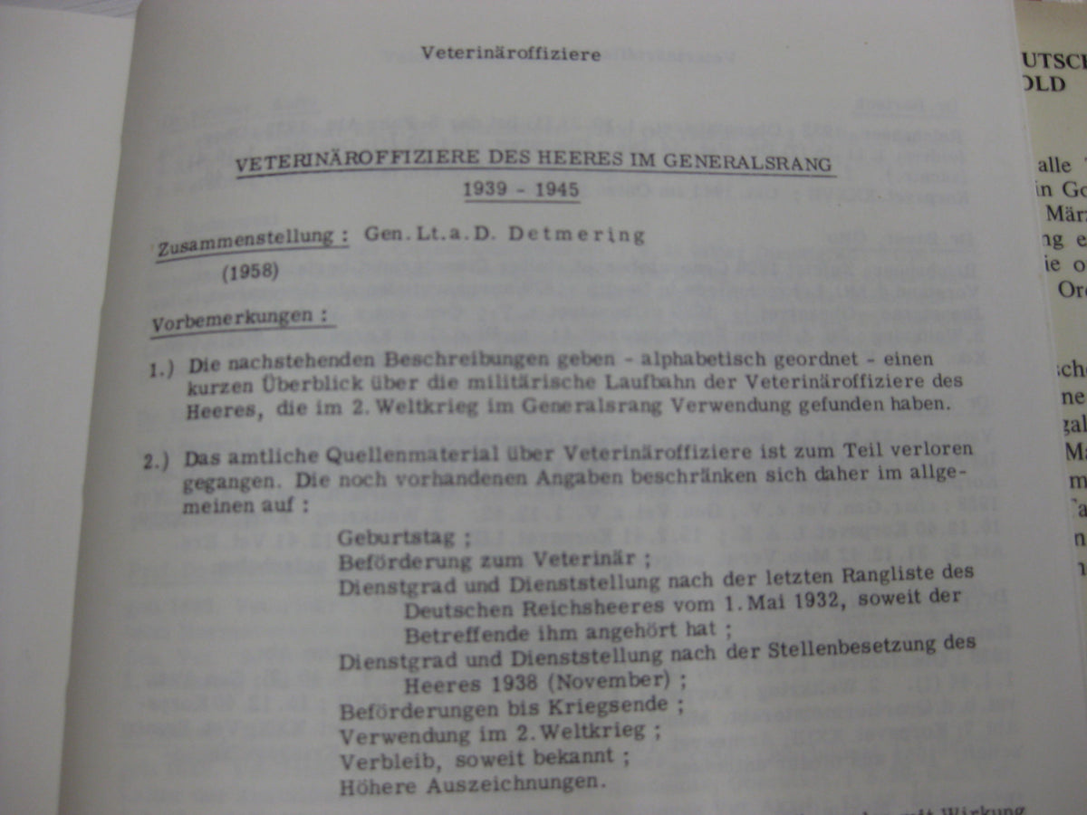 Buch Die Generale des Heeres und die Sanitätsoffiziere im Generalsrang in der Wehrmacht
