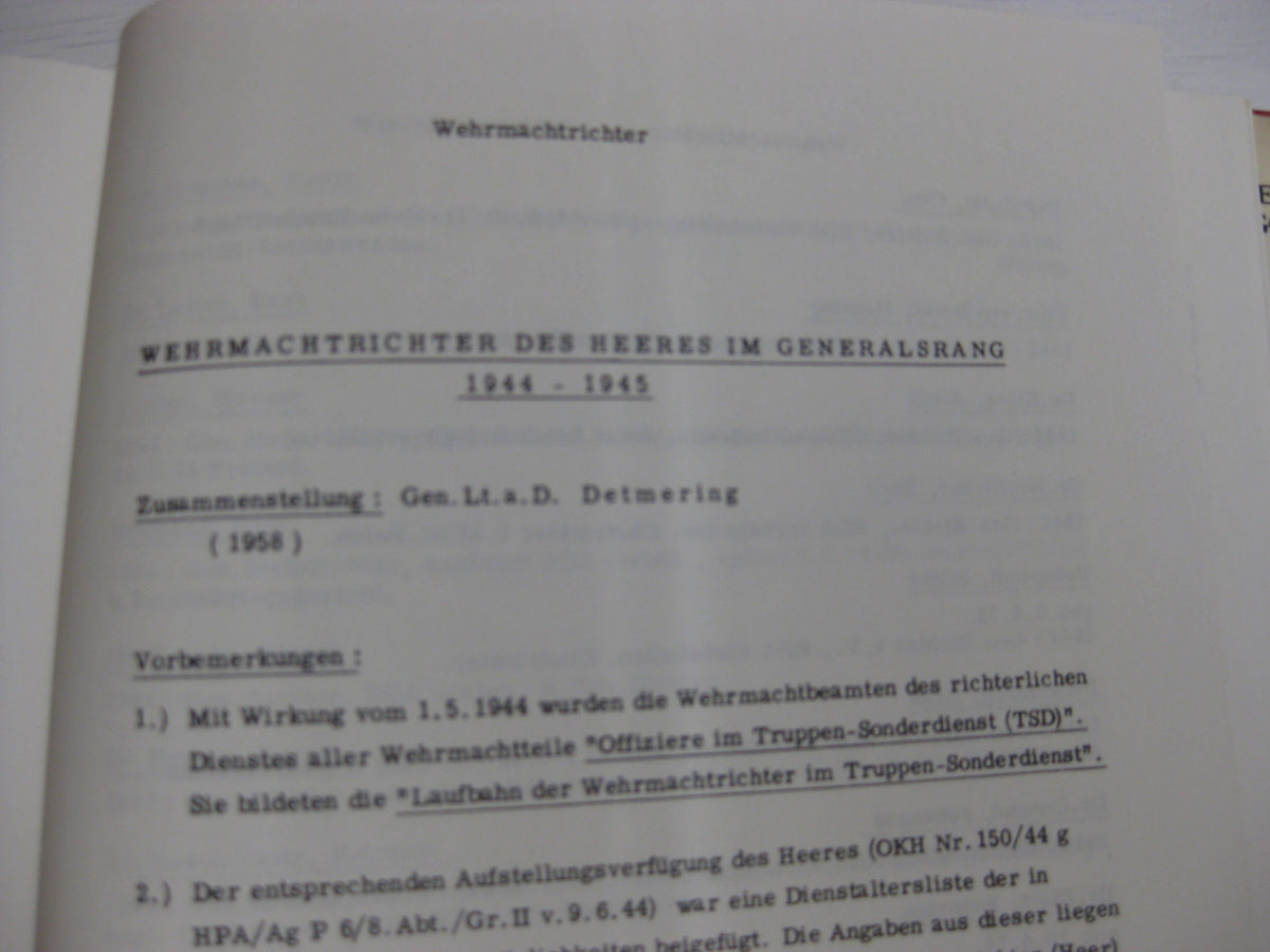 Buch Die Generale des Heeres und die Sanitätsoffiziere im Generalsrang in der Wehrmacht
