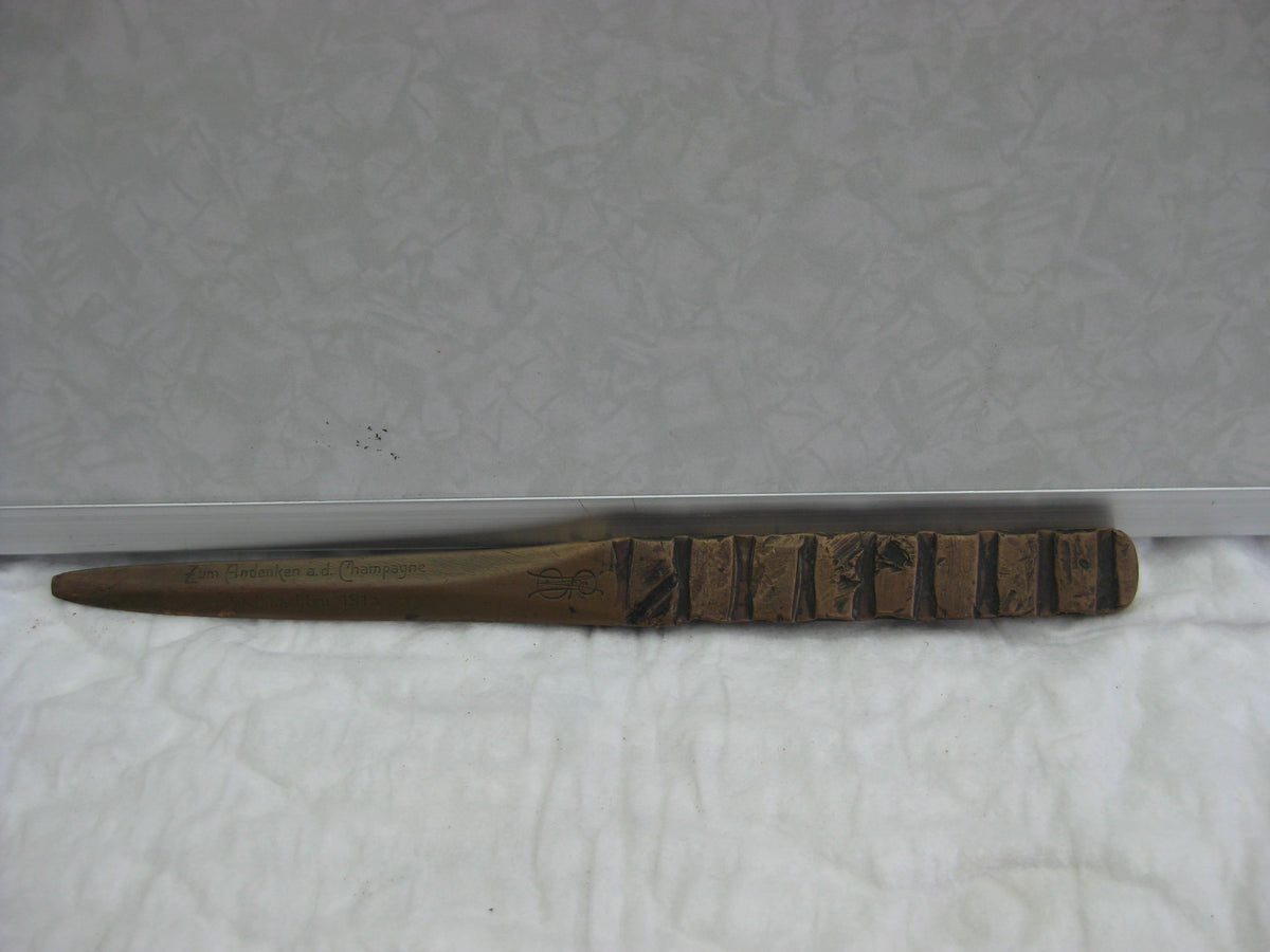 Miniatur BRIEFÖFFNER aus Granatring der Artillerie 1.Weltkrieg GRABENKUNST