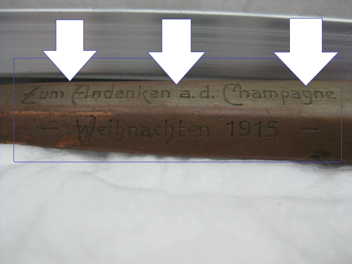 Miniatur BRIEFÖFFNER aus Granatring der Artillerie 1.Weltkrieg GRABENKUNST